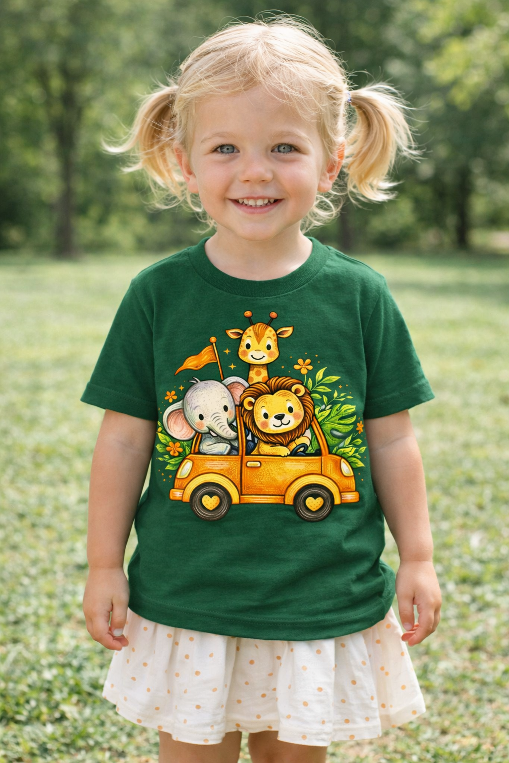 Safari Animal Toddler Shirt, Jungle Car Kids Tee, Lion Elephant Giraffe Shirt, Cute Retro Storybook Toddler Outfit, Boys Girls Tee