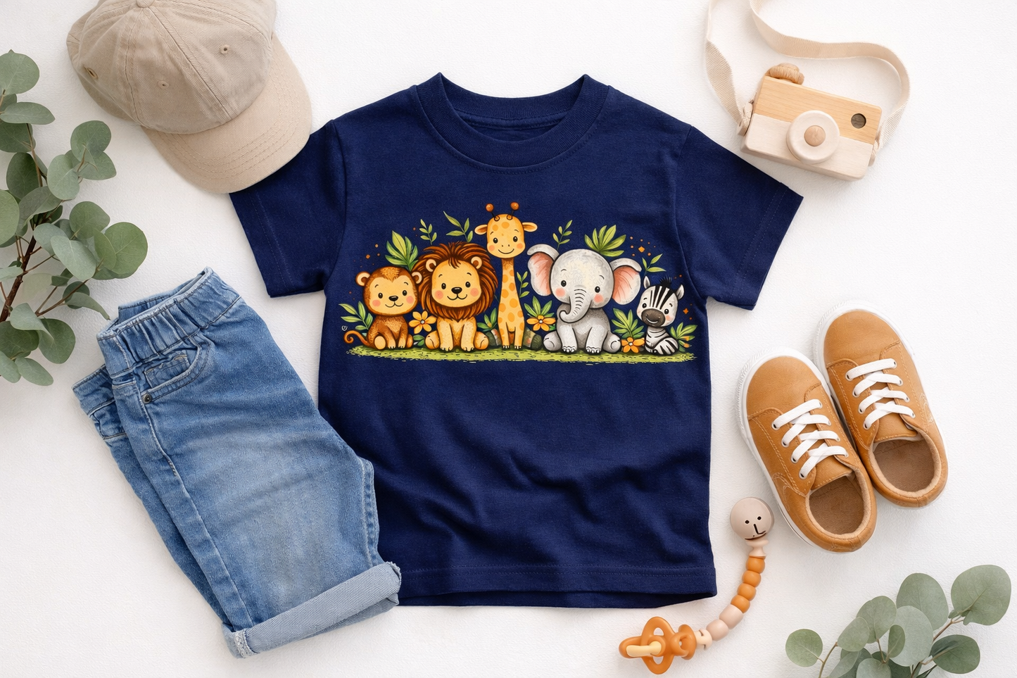 Jungle Animal Toddler Shirt – Cute Safari Kids Tee – Gildan 64500P – Boys & Girls Graphic T-Shirt – Gift for Toddlers