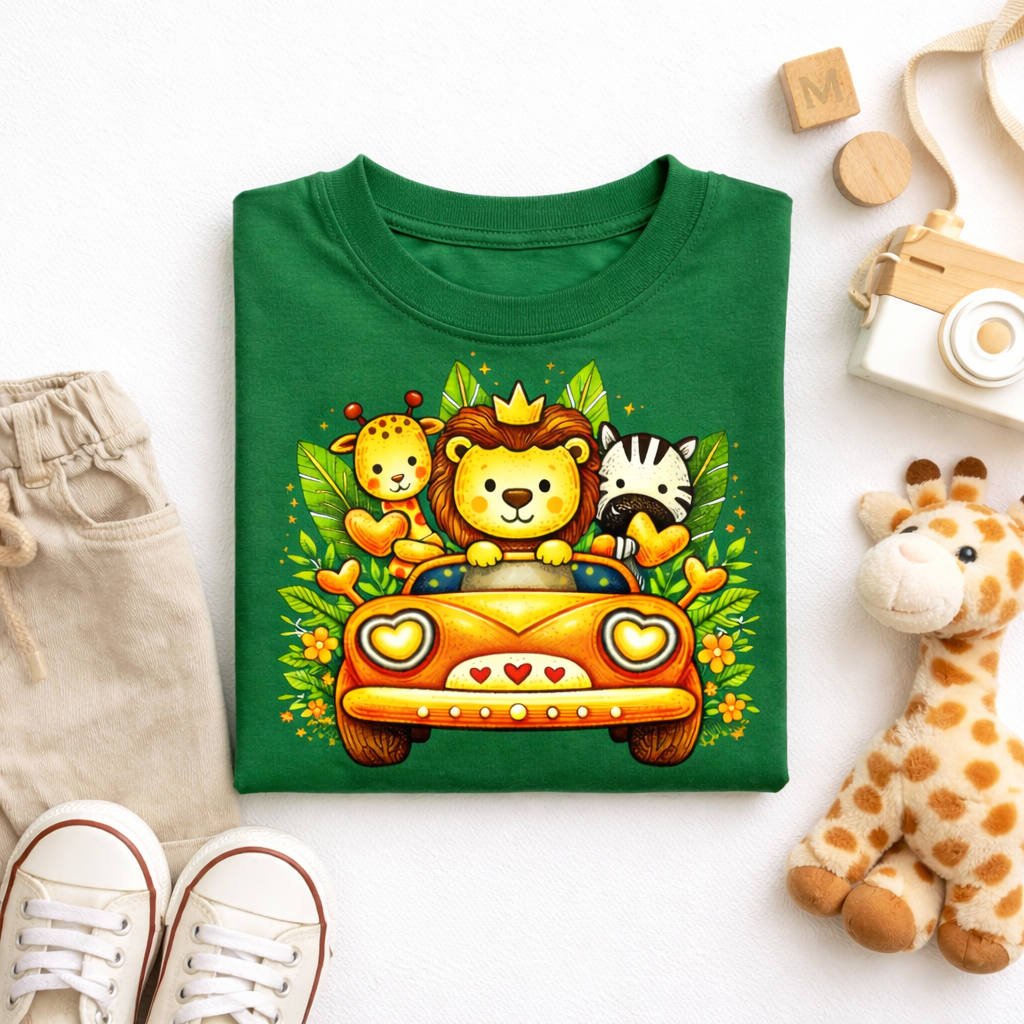 Safari Animal Toddler T-Shirt – Cute Lion, Giraffe & Zebra Kids Tee | Soft Jungle Shirt for Boys & Girls