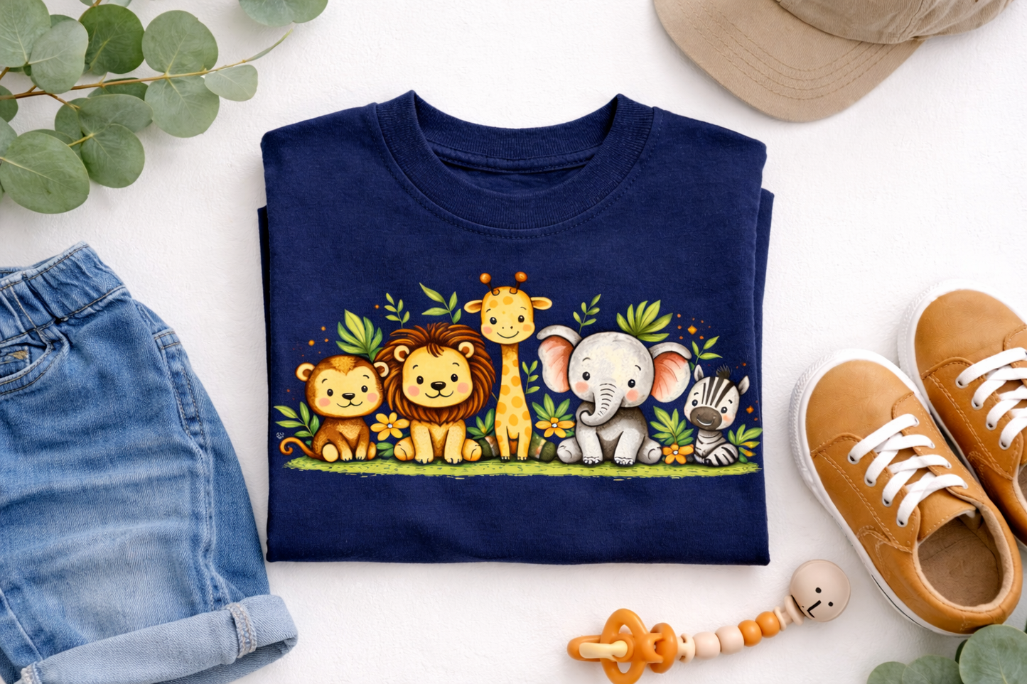 Jungle Animal Toddler Shirt – Cute Safari Kids Tee – Gildan 64500P – Boys & Girls Graphic T-Shirt – Gift for Toddlers