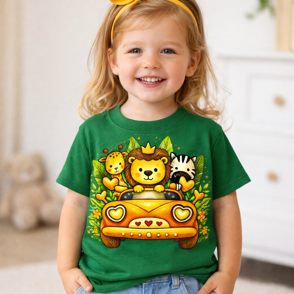 Safari Animal Toddler T-Shirt – Cute Lion, Giraffe & Zebra Kids Tee | Soft Jungle Shirt for Boys & Girls