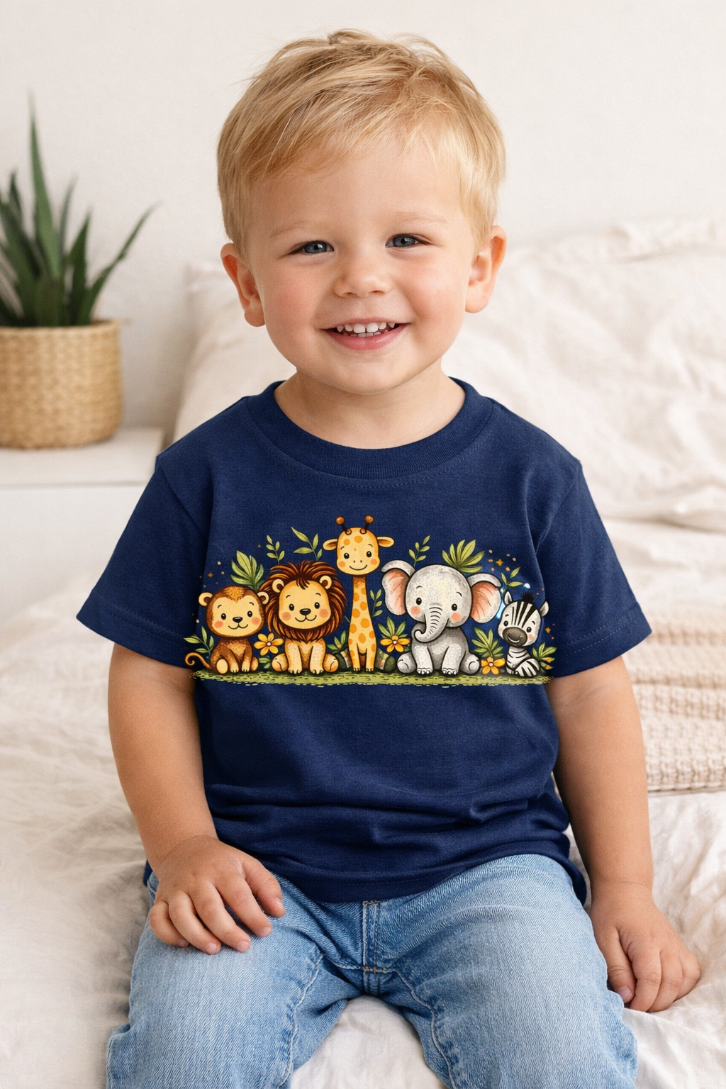 Jungle Animal Toddler Shirt – Cute Safari Kids Tee – Gildan 64500P – Boys & Girls Graphic T-Shirt – Gift for Toddlers